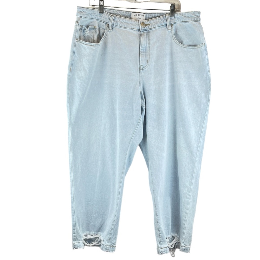 Lane Bryant Straight Leg Jeans Ankle Length Mid-Rise Distressed Sz 16S